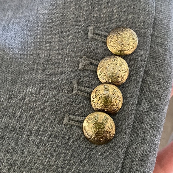 J. Crew "Schoolboy" Gray Wool Double Button Blazer, Size 4 Tall academia preppy - Picture 3 of 9